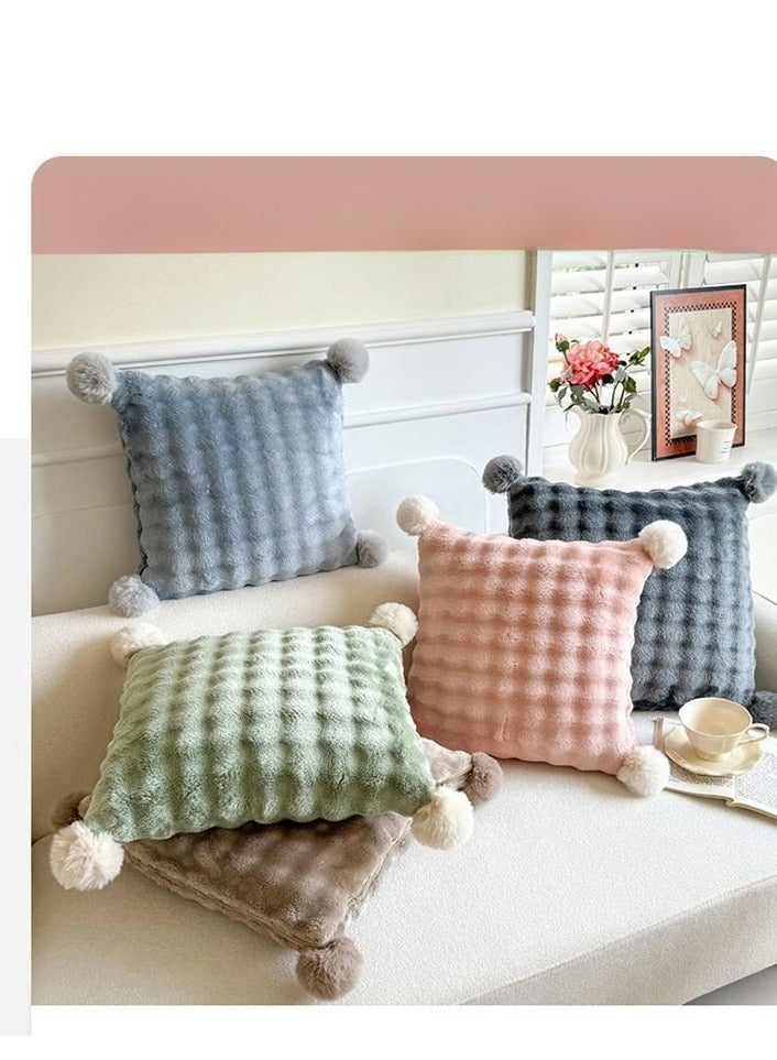 Wool Ball Style Pillow And Blanket Can Be Used For Both Car And Sofa Cushions, Suitable For Travel, Airplanes, Trains, Beds, Offices, And Rest  - Image 5