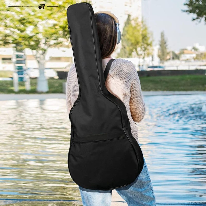 TechBlaze Acoustic Guitar Bag with Guitar Hanger and 5 Free Celluloid Guitar Picks for 38, 39, 40, 41 inch Guitars Cover Bag for Yamaha Pacifica Kadence Juarez and All Acoustic Guitars – Black - Image 4