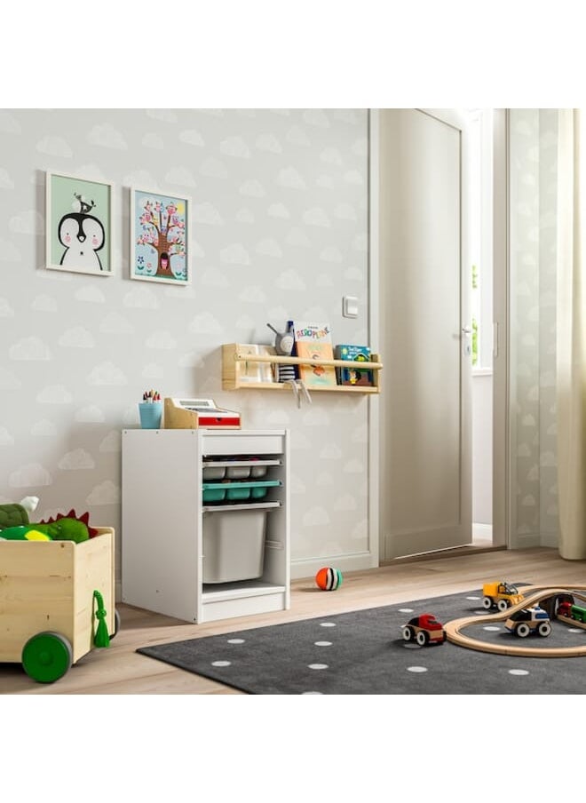 Storage combination with box/trays, white grey/turquoise, 34x44x56 cm - pzsku/ZBFAC7CEF078733F645B9Z/45/_/1695364866/fd3ed78d-c4c8-4efd-bfdb-fda478d7cd25