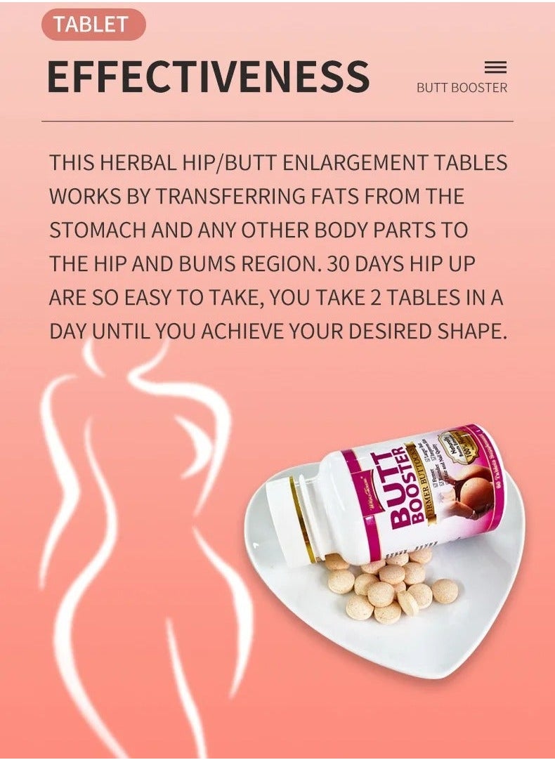 AS SEEN ON TV Booster Pills, Natural ock Enlargement Capsules, Firming And Plump Hips Enhancement Tablets, ocks Lifting Pills For Women, (1 Bottle)  - Image 3