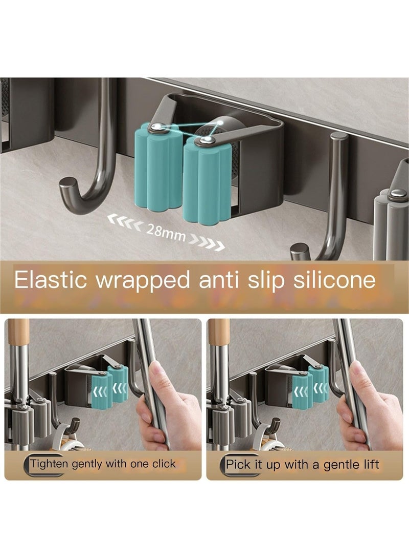 Arabest Broom Holder Stainless Steel Mop Holder No Drilling Cleaning Supplies Organizer Versatile Mop Hook Wall Mounted Bathroom Broom Storage Clip Laundry Room Organization Home Improvement - Image 3