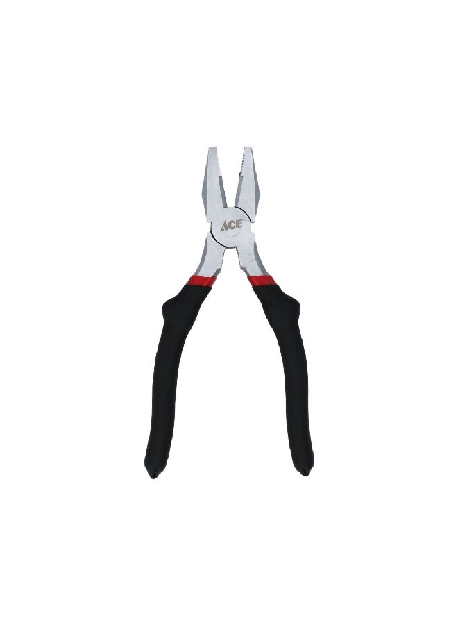 ACE Vinyl Grip Handle Finger Guard Combination Plier Silver and Black 17 cm 81-372 - Image 1