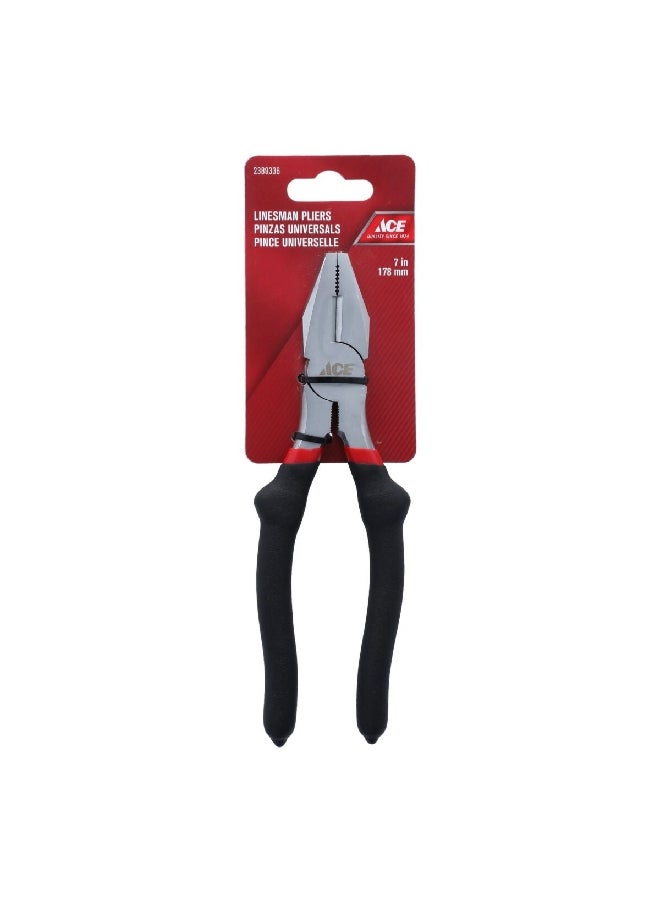 ACE Vinyl Grip Handle Finger Guard Combination Plier Silver and Black 17 cm 81-372 - Image 2