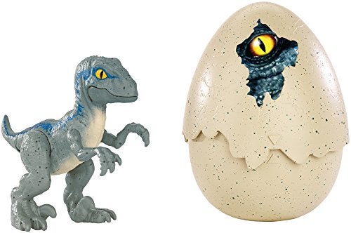 JURASSIC WORLD HATCH N PLAY DINOS Velociraptor Blue - Image 1