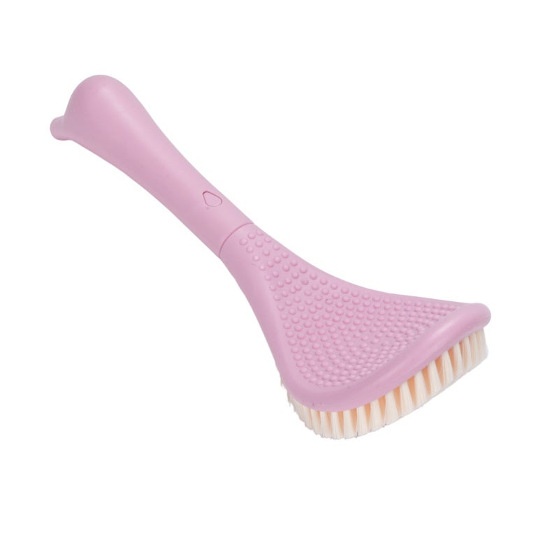 Foot Scrubber Brush for Shower Long Handle Curved Head 3 Lengths Multipurpose Foot Cleaning Brush Pink - Image 2