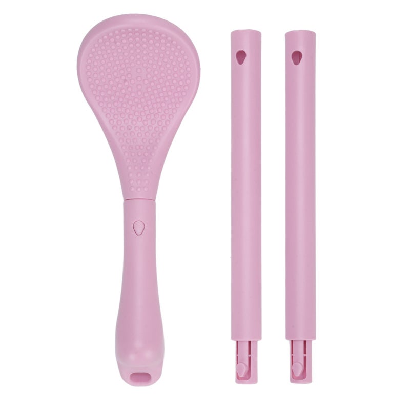 Foot Scrubber Brush for Shower Long Handle Curved Head 3 Lengths Multipurpose Foot Cleaning Brush Pink - Image 1
