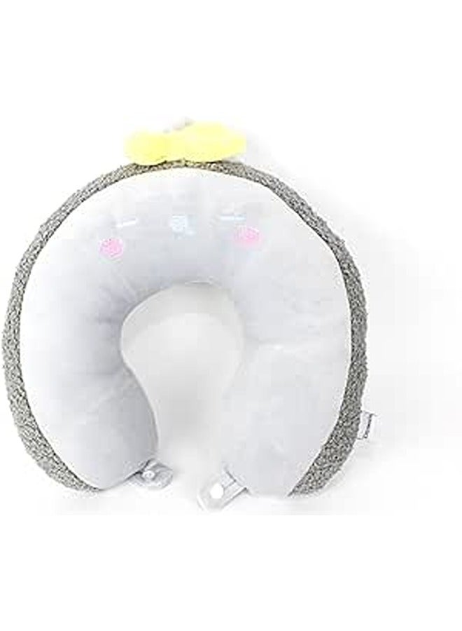 Comfy Bow Neck Support Soft Fiber Travel Neck Pillow U-Shape For Car, Travel, Office,Airplane and Gifts - Grey