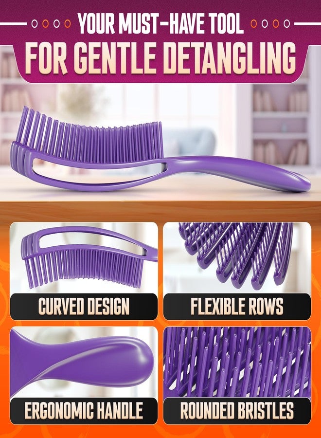 DIMROM 2 Pcs Detangling Curl Brush for Curly Hair Pink & Violet Set - Ergonomic Shell Shape Design and Scalp-Fitting Detangling Brush for Curly Hair and Locks - Easy Tangle Removal Curl Detangler Brushes - Image 4