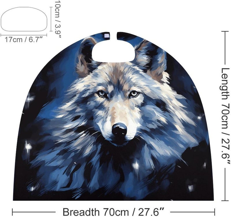 Wolf Head on Blue Background Capes Halloween Capes Superhero Cloak Vampire Cape Funny Prank Cape Cosplay Masquerade Cloak Unisex - Image 2