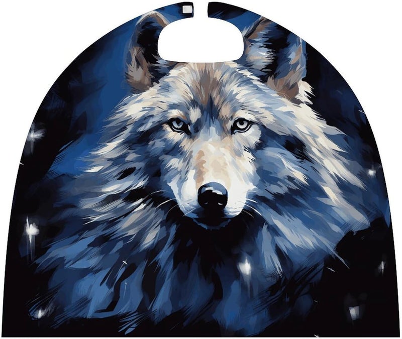 Wolf Head on Blue Background Capes Halloween Capes Superhero Cloak Vampire Cape Funny Prank Cape Cosplay Masquerade Cloak Unisex - Image 4