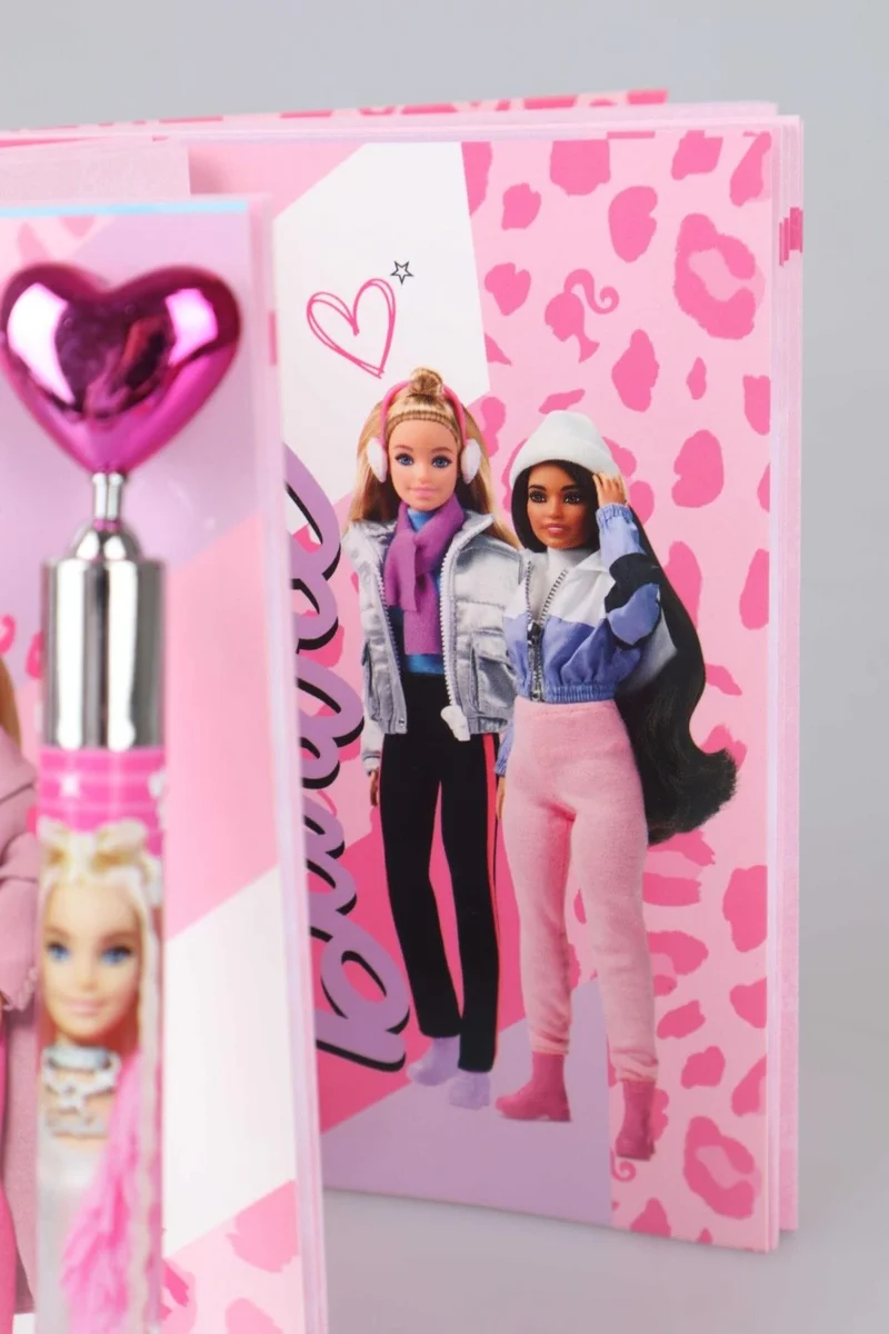 Barbie Pink Notebooks With Heart Topped Pens
