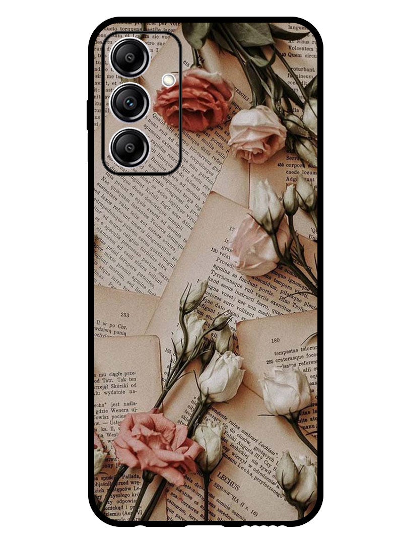 Theodor جراب واقٍ مضاد للخدش والصدمات لهاتف Samsung Galaxy A15 - كتب وزهور - Image 1