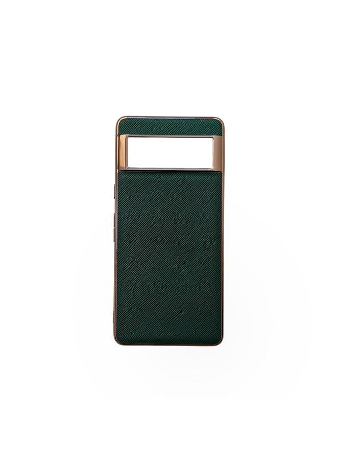 اس-توب جراب لهاتف Google Pixel 6 مصنوع من الجلد الأصلي بتصميم متقاطع مطلي بالكهرباء النانوية - Image 1