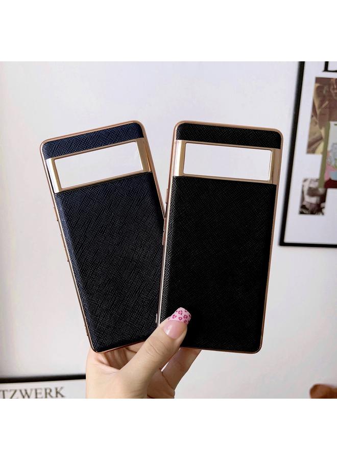 اس-توب جراب لهاتف Google Pixel 6 مصنوع من الجلد الأصلي بتصميم متقاطع مطلي بالكهرباء النانوية - Image 3