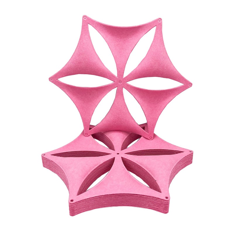 OSHIYINN Felt Fiber Surface 14"x12" High Density Polyester Fiber Board 3D Flower Venus Hanging Room Divider Panel Cut Room Partition Home Decoratio(12 Pcs) (Pink) - Image 2