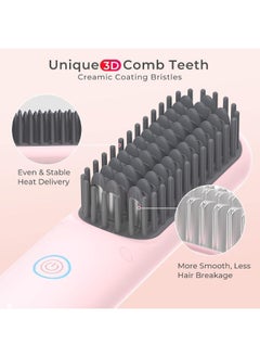 TYMO TYMO Porta PRO Cordless Hair Straightener Brush, Dual Power Mode, Pink  - Image 5