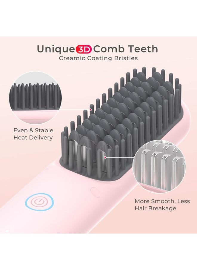 TYMO TYMO Porta PRO Cordless Hair Straightener Brush, Dual Power Mode, Pink  - Image 5