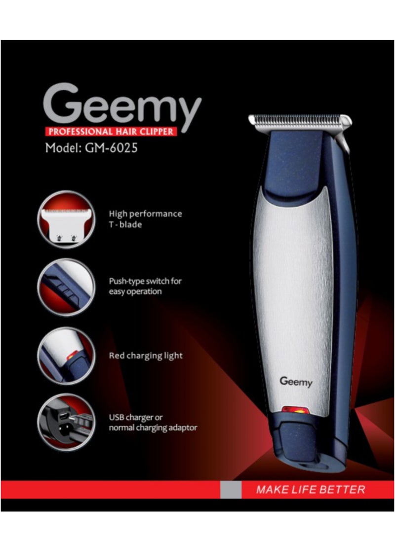 Geemy GM-6025 Multi-Groomer & Precision Trimmer for Men & Women – Beard, Mustache, Hair – High-Speed Motor & 70-Min Cordless Battery - Image 5