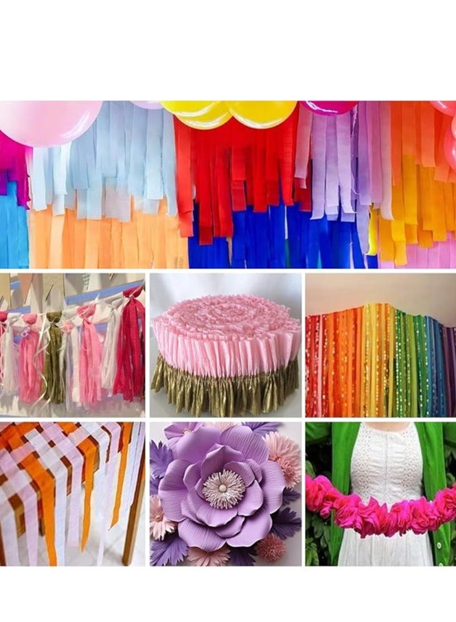 Flamingo 24 Roll Crepe Paper Streamer Single Color 1.5Inches Violet Color - Image 3