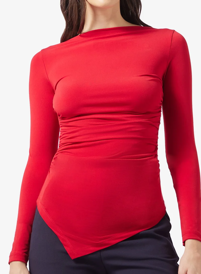 ELLA  Top With Asymmetric Hem for Women | Best Price UAE