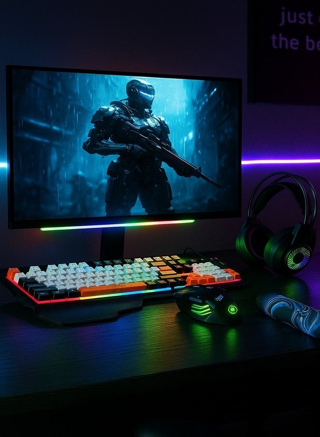 iMice RGB Mechanical Gaming Keyboard – 87-Key Compact Design with 6-Color LED Backlight, 28 Custom Lighting Modes & 12 Multimedia Hotkeys for Ultimate Performance - Image 2