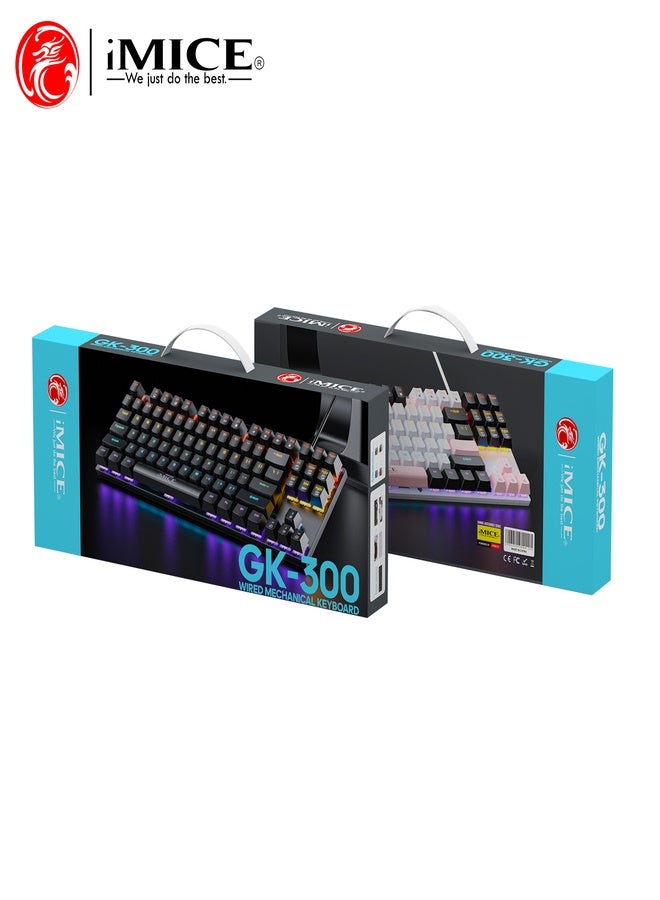 iMice RGB Mechanical Gaming Keyboard – 87-Key Compact Design with 6-Color LED Backlight, 28 Custom Lighting Modes & 12 Multimedia Hotkeys for Ultimate Performance - Image 3