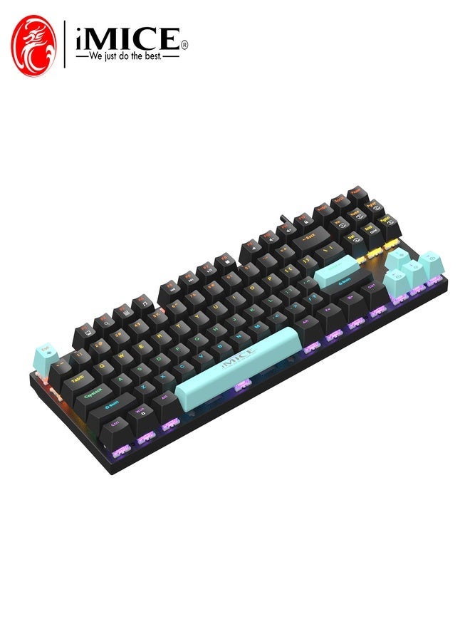 iMice RGB Mechanical Gaming Keyboard – 87-Key Compact Design with 6-Color LED Backlight, 28 Custom Lighting Modes & 12 Multimedia Hotkeys for Ultimate Performance - Image 4
