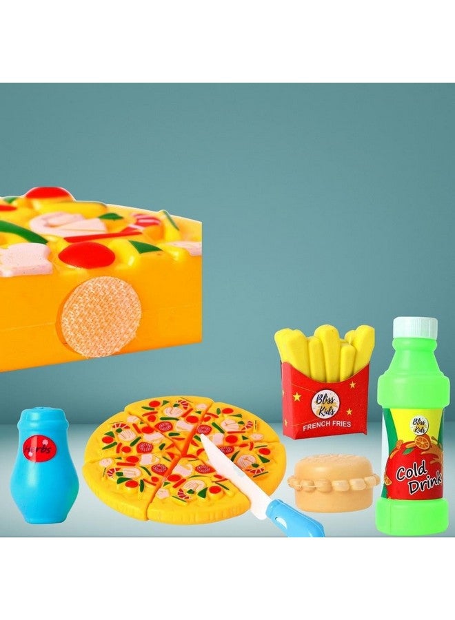 بلس بوينت لعبة تقطيع الفاكهة الكبيرة من بلس بوينت مع سلة تخزين، مجموعة لعب تظاهرية واقعية لتقطيع الفواكه والخضروات للأطفال تتضمن (كعكة + بيتزا + وجبات سريعة + فاكهة + خضروات + مطبخ (السلة الكبيرة) - Image 5