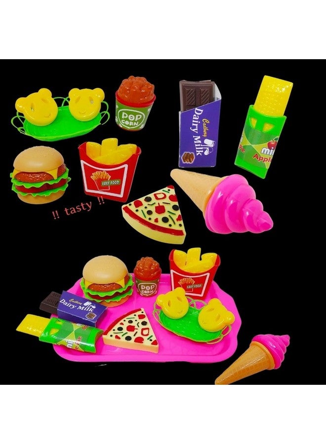 بلس بوينت لعبة تقطيع الفاكهة الكبيرة من بلس بوينت مع سلة تخزين، مجموعة لعب تظاهرية واقعية لتقطيع الفواكه والخضروات للأطفال تتضمن (كعكة + بيتزا + وجبات سريعة + فاكهة + خضروات + مطبخ (السلة الكبيرة) - Image 4