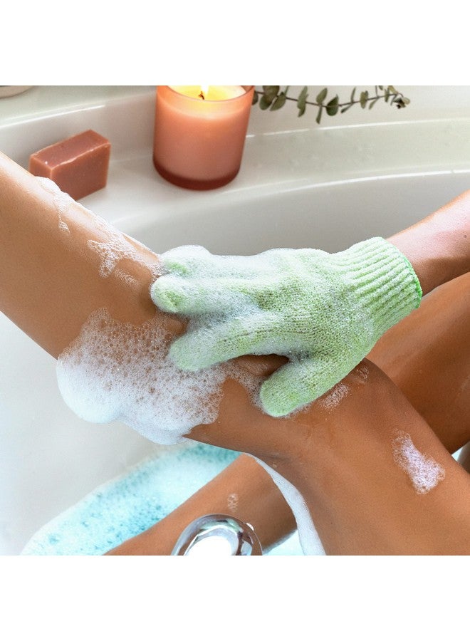 Ecotools Bath & Shower Gloves Recycled Netting Exfoliating Gentle Cleansing For Whole Body Fits All Hands Green 1 Pair - Image 5