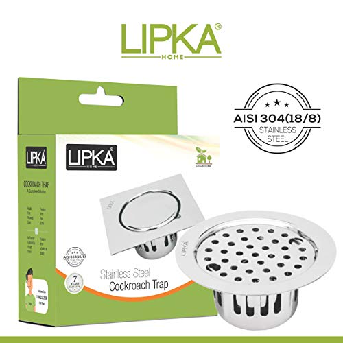 LIPKA Round Flat Cut Floor Drain | 304-Grade Stainless Steel | 5.5 Inches |Floor Drain with Cockroach Trap & Jali - Image 4