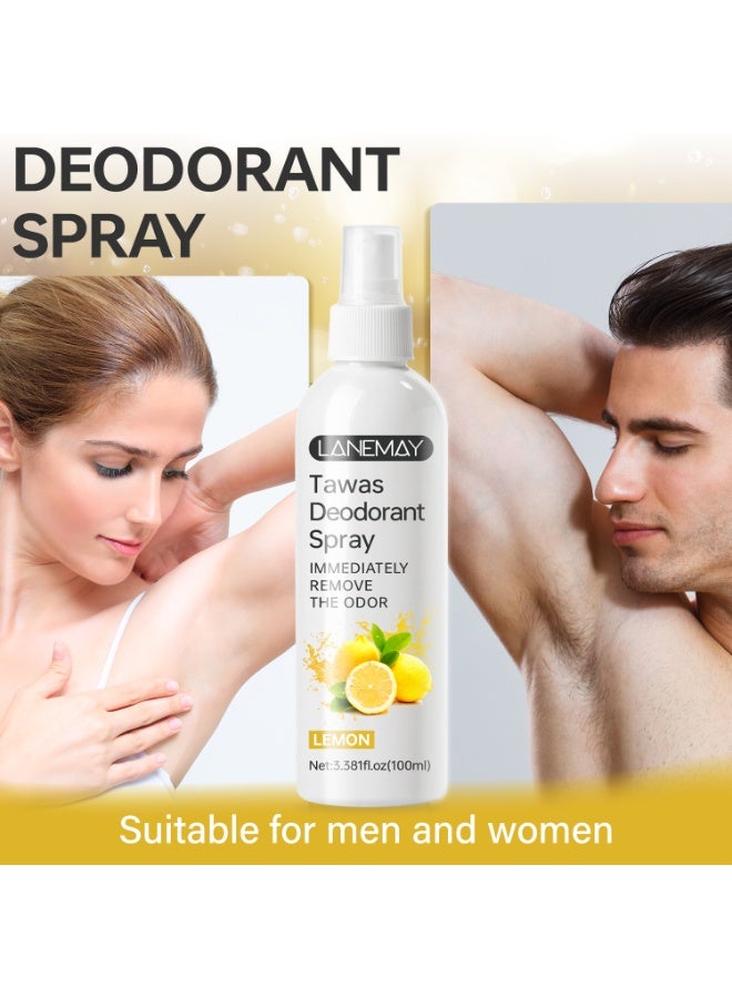 Lanemay Tawas Deodorant Spray Lemon 100ml - Instant Odor Control for Underarms, Unisex Fresh Body Spray - Image 4