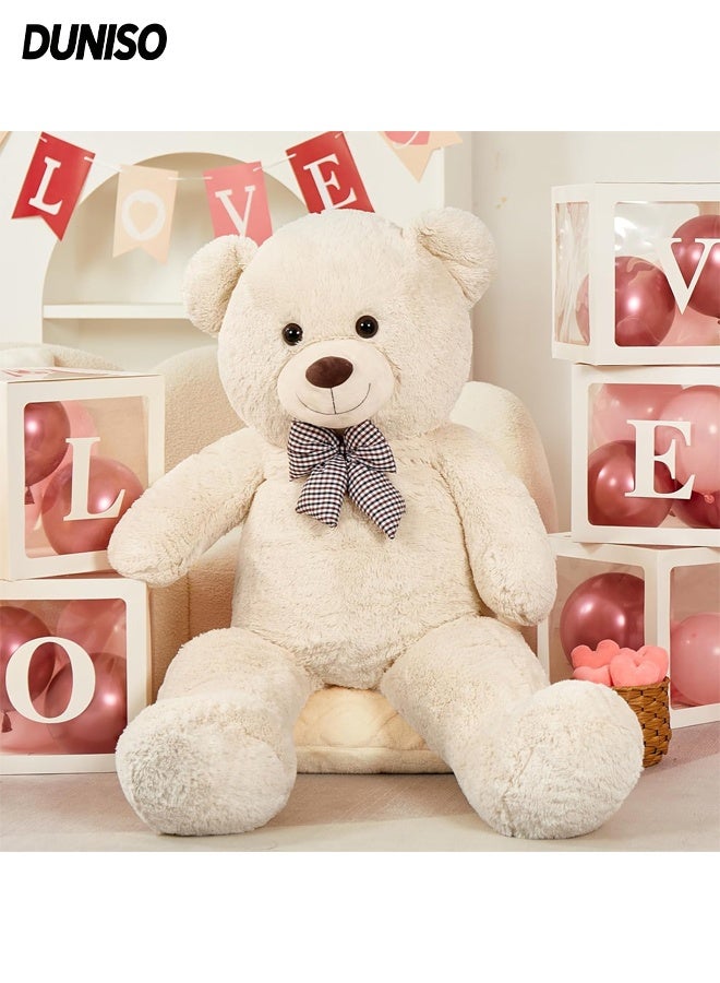 DUNISO Teddy Bear with Cute Bow, Washable Soft Plush Doll ,Stuffed Animal Toy,Gift for Children, suitable for Birthday Party or Any Special days ,140 cm - Image 1