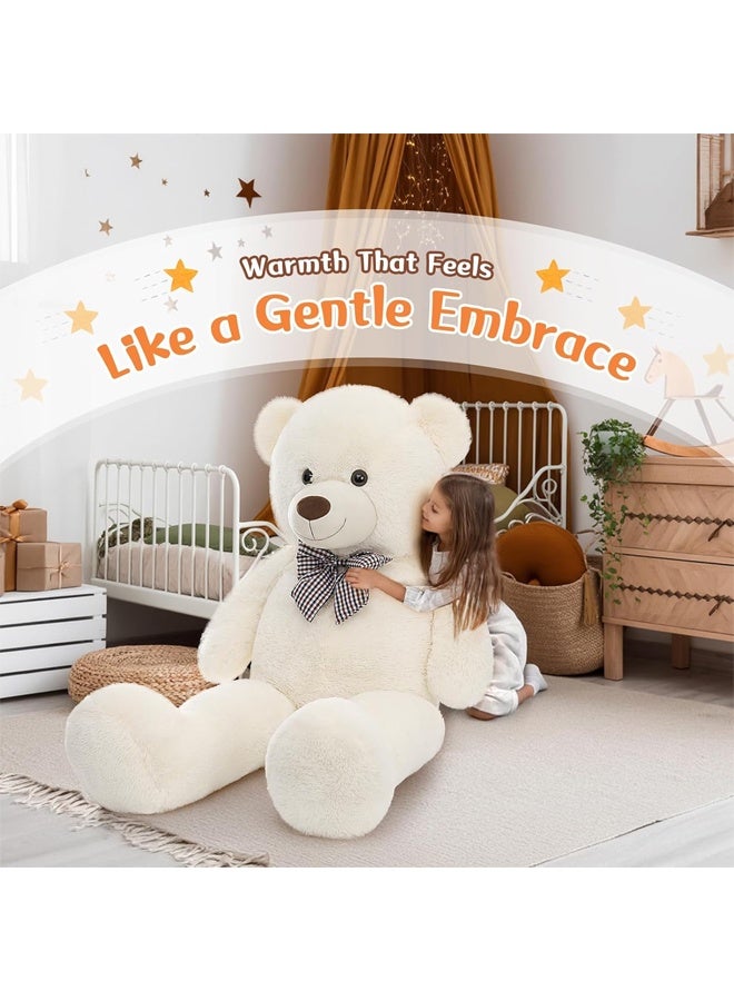DUNISO Teddy Bear with Cute Bow, Washable Soft Plush Doll ,Stuffed Animal Toy,Gift for Children, suitable for Birthday Party or Any Special days ,140 cm - Image 4