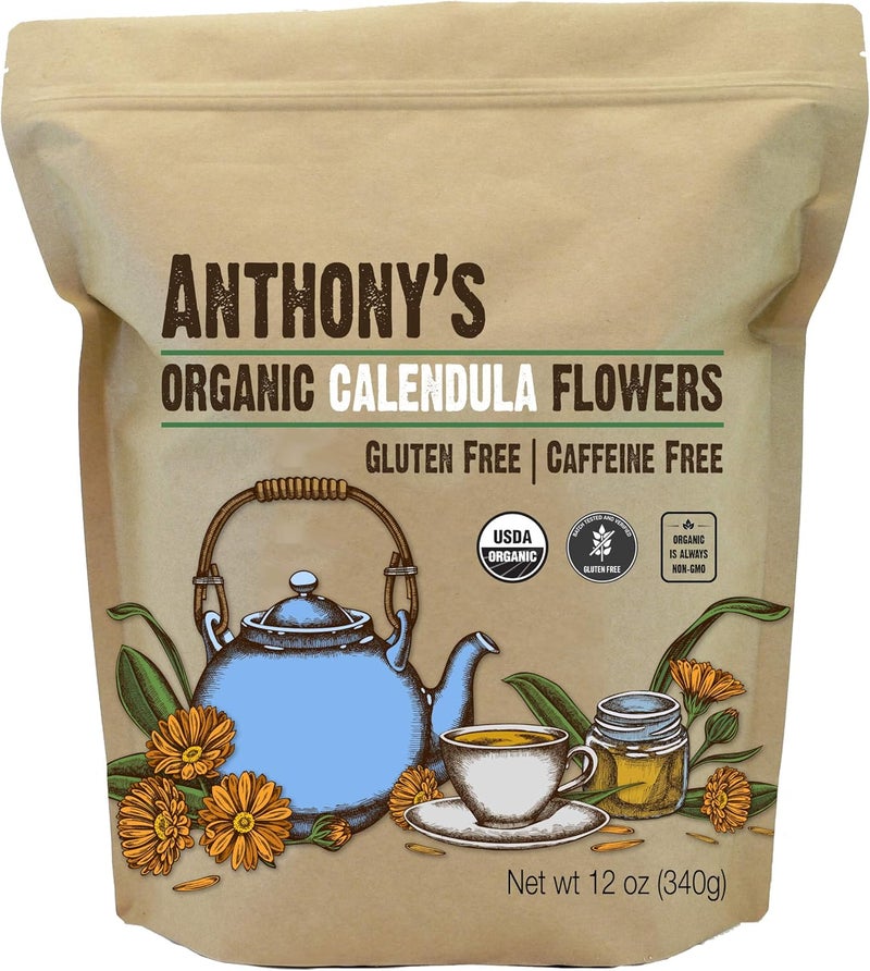 Anthony's Organic Calendula Flowers, 12 Oz - Whole Petals for Tea, Crafts, and Beauty Products - Image 1