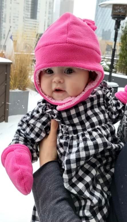 N'Ice Caps Toddler Baby Winter Hat Mitten Set – Kids Boys Girls Gloves Fleece Sherpa Lined (Black 1, 2-3 Years) - Image 4
