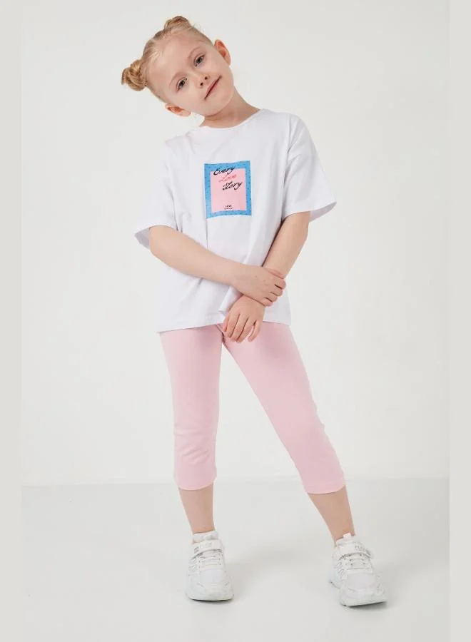 Lela Lela Cotton Crew Neck Short Sleeve Tights Top-Bottom Set Girls SET 6212005