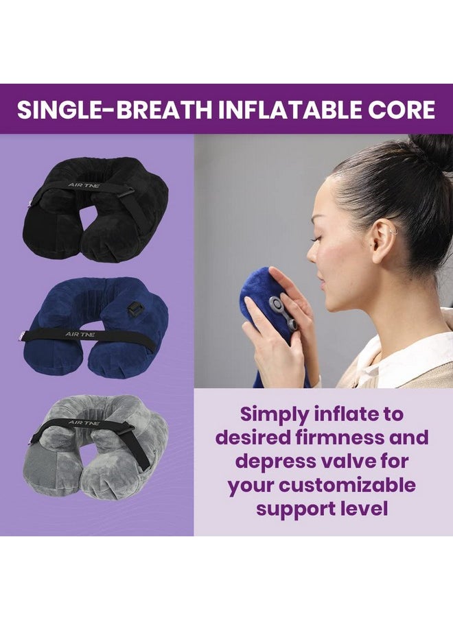 Cabeau - Cabeau Inflatable Travel Pillow - Air TNE - Adjustable, Lightweight, and Supportive for Sleeping on Airplanes, Trains, and Cars- Customized Fit and Compact Carrying Case (Royal Blue) - Image 1