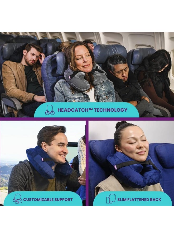 Cabeau - Cabeau Inflatable Travel Pillow - Air TNE - Adjustable, Lightweight, and Supportive for Sleeping on Airplanes, Trains, and Cars- Customized Fit and Compact Carrying Case (Royal Blue) - Image 1