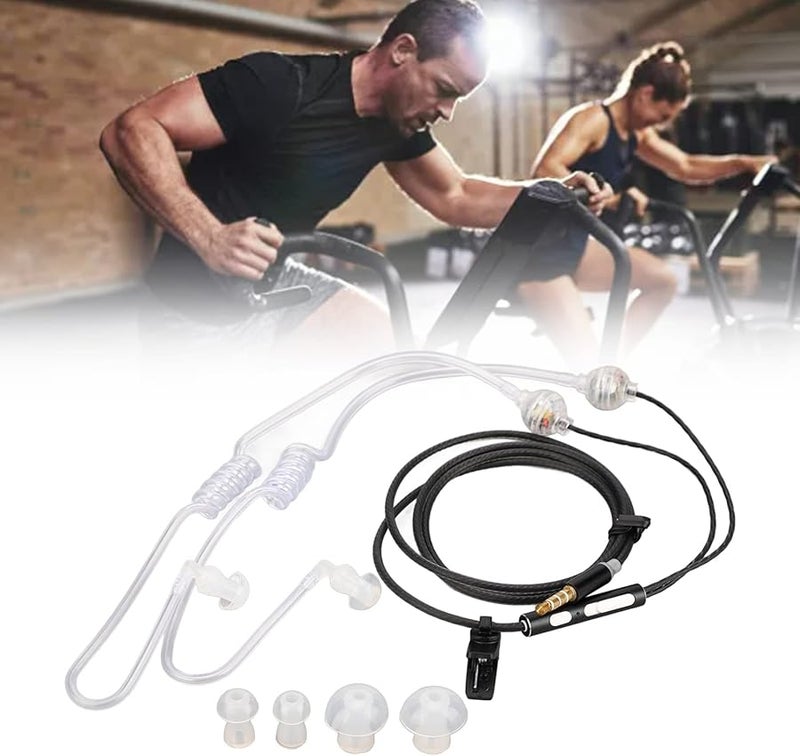 ZJchao Air Tube Earbuds Ergonomic Noise Reduction Portable Headset Black - Image 3