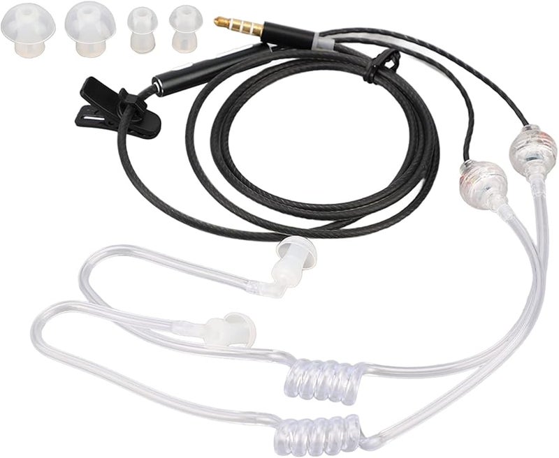 ZJchao Air Tube Earbuds Ergonomic Noise Reduction Portable Headset Black - Image 4