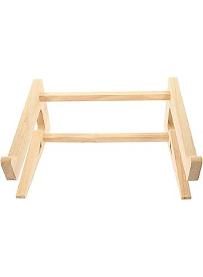 Wooden Laptop Stand with Reinforced Base for Improved Cooling Height Adjustment 10 to 14.7 Inch - Image 1