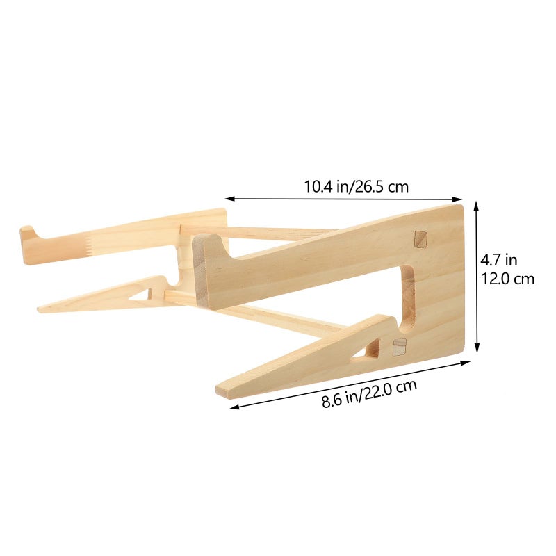 Wooden Laptop Stand with Reinforced Base for Improved Cooling Height Adjustment 10 to 14.7 Inch - Image 3