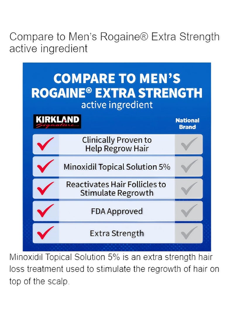 Kirkland Signature Kirkland Signature,6 Months-Minoxidil 5% Topical Solution Extra Strength Hair Regrowth Treatment for Men,Sprayer Included-Hair Loss Regrowth - Total 12 Oz (6 Count) - Image 2