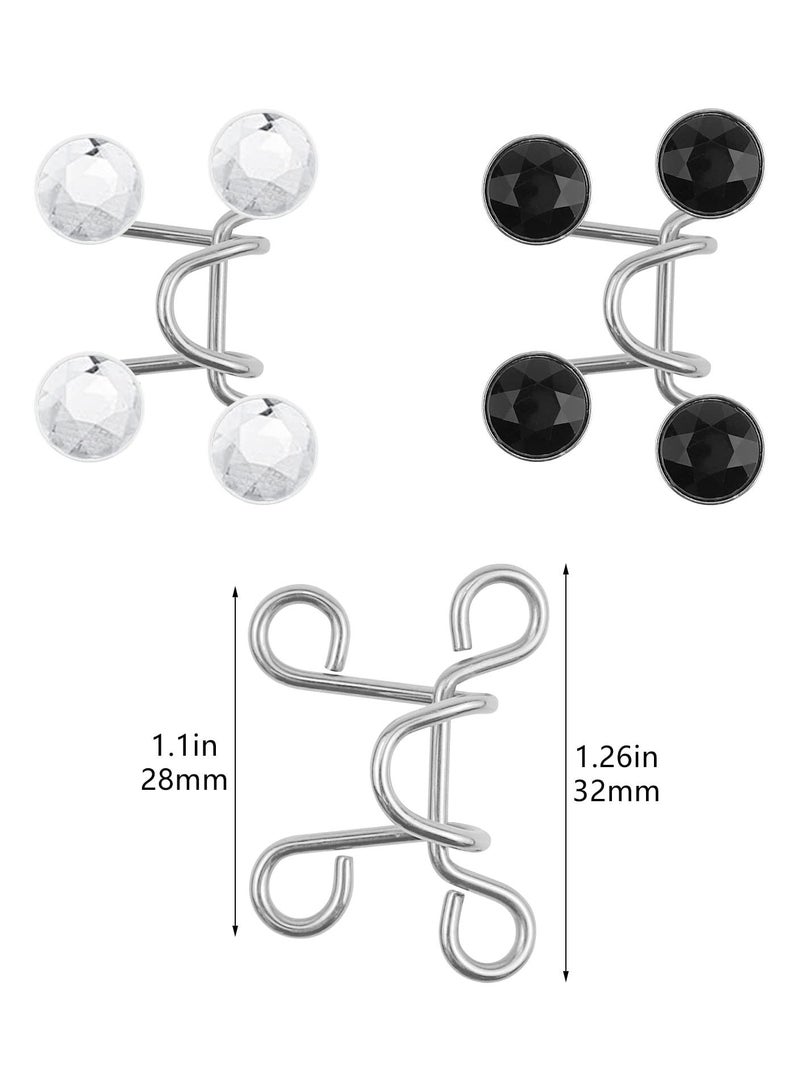4 Pack Rhinestone Jean Button Pins Adjustable Waist Buckle Extender Button Detachable Jean Button Pin No Sewing Required Instant Button for Pants - Image 3