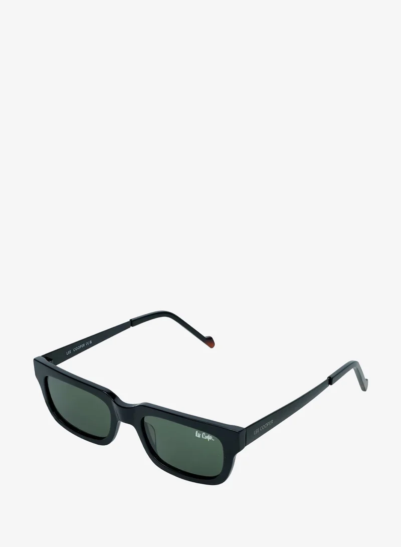 Nylon Sunglasses Black Frame Gradient Green Mirror Lens 50mm  - LCW206C04