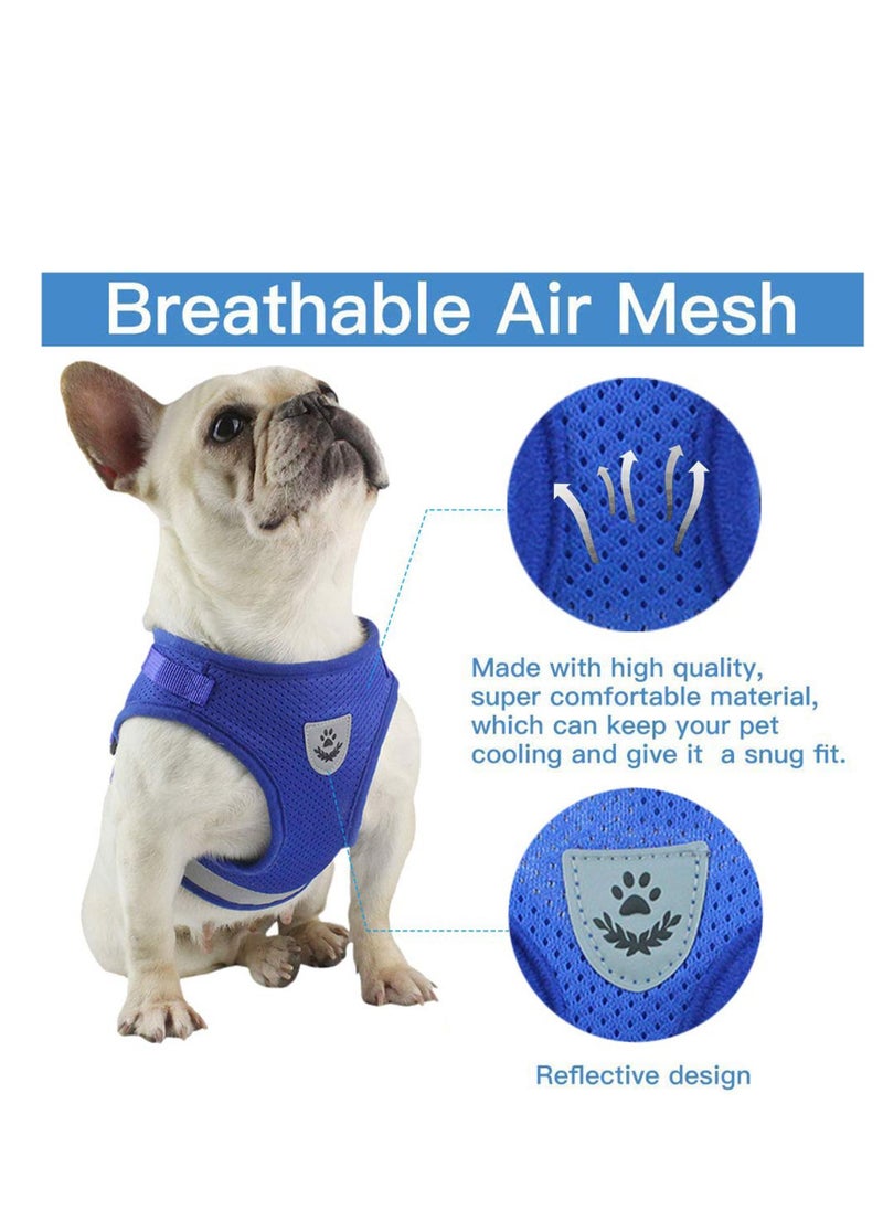 Harness Universal Chest Strap and Leash Set Soft Mesh Padded Pet Vest Harness for Puppy and Cat Reflective Adjustable Breathable Safe Harnesses for Outdoor Walking