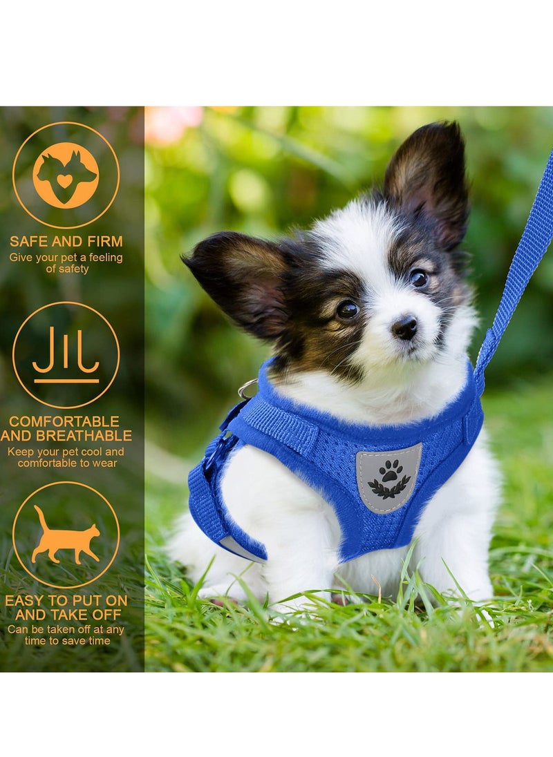 Harness Universal Chest Strap and Leash Set Soft Mesh Padded Pet Vest Harness for Puppy and Cat Reflective Adjustable Breathable Safe Harnesses for Outdoor Walking