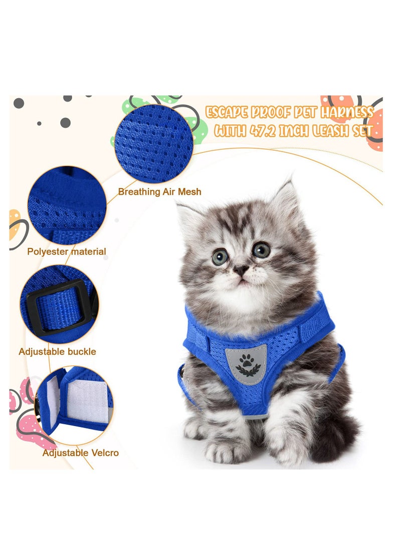 Harness Universal Chest Strap and Leash Set Soft Mesh Padded Pet Vest Harness for Puppy and Cat Reflective Adjustable Breathable Safe Harnesses for Outdoor Walking