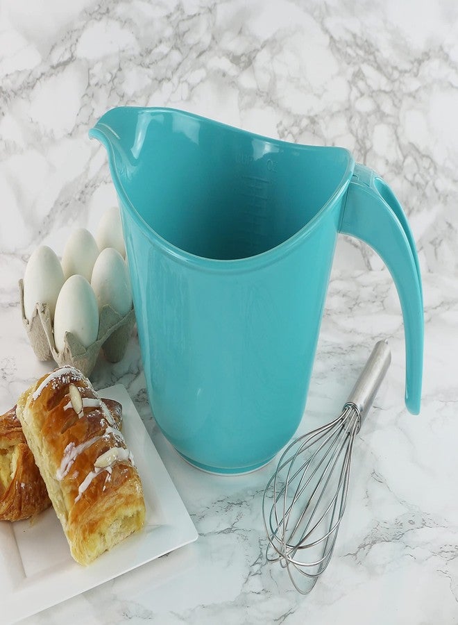 Reston Lloyd, Batter Bowl With Pour Spout, Non-Slip Base, Erogonomic Space Saving Detachable Handle, 2 QT Heavy Duty BPA-Free Microwave & Dishwasher Safe, Turquoise - Image 2